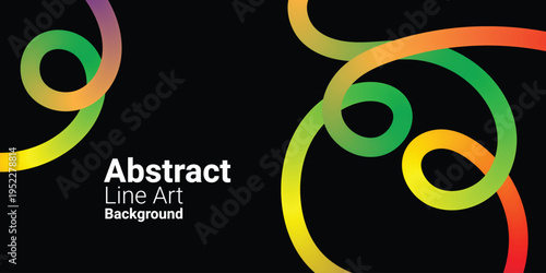 Abstract colorful gradient spiral line art background with vibrant neon looping curves smooth flowing wave shapes modern dynamic digital wallpaper