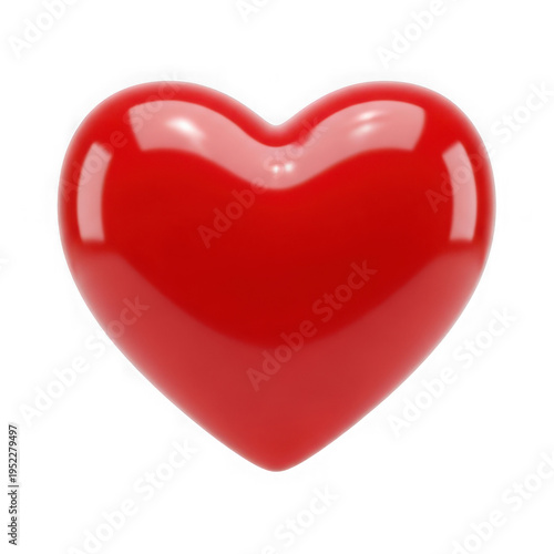 A shiny red heart png isolated on transparent background