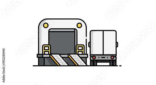Loading dock with a delivery truck, logistics and transportation icon