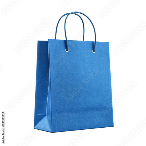 3D Render Blue Shopping Bag Icon Isolated on White Background