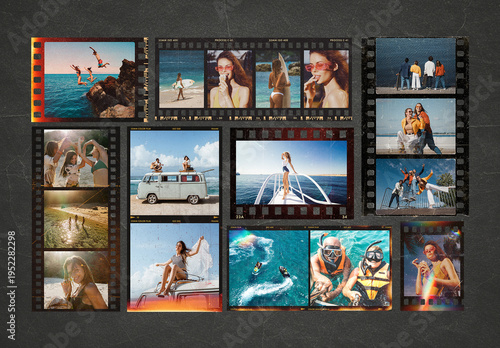 Analog Film Frame Template – Vintage Polaroid Photo Border Overlay, 35mm Film Strip Mockup