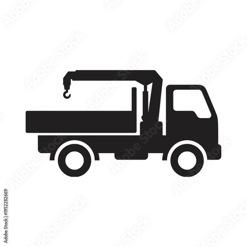 Crane truck icon. car crane icon illustration.