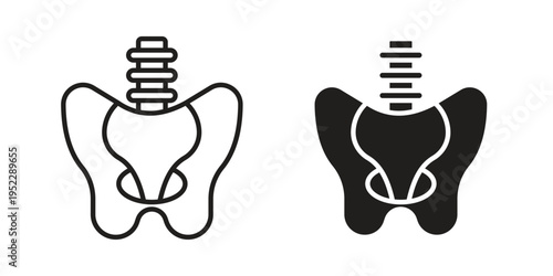 Pelvic area icon with black color and editable vector