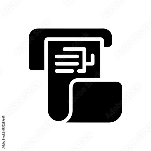 Black Receipt Invoice Payment Icon
