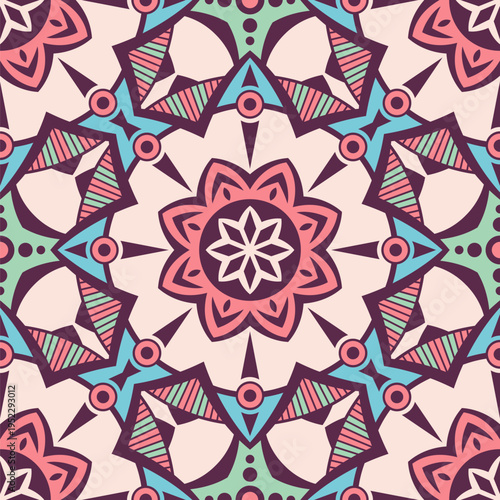 Seamless geometric mandala ...