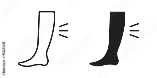 Shin pain icon with black color and editable vector