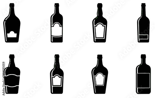 set of  bottles vector