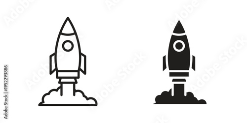 Startup icon with black color and editable vector