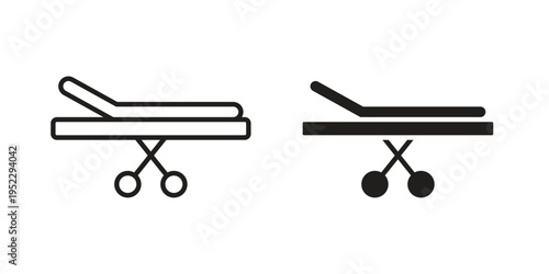 Stretcher icon with black color and editable vector