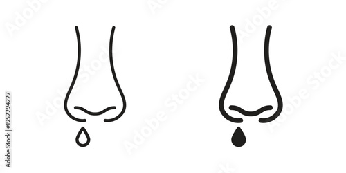 Stuffy nose icon with black color and editable vector