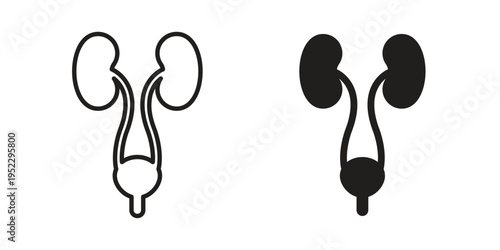 Urology icon with black color and editable vector