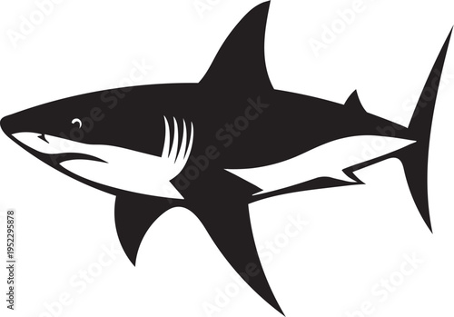 Shark vector illustration swimming in ocean