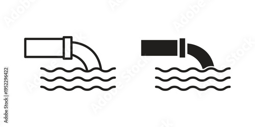 Waste water icon with black color and editable vector