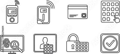 Digital security and payment icons