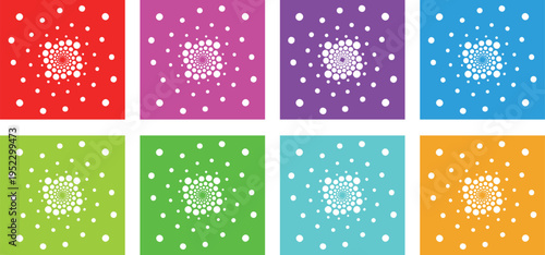 Abstract Technology Inspired Pixel Disintegration Scene Featuring Colorful Particle Dispersion, Mosaic Texture Elements, and Digital Decay Effect on Colorful Square Background