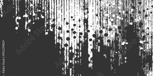 Bilde på lerret Abstract Ink Splatter: An artistic monochrome close-up of ink splatters, creating a compelling visual texture of dark and light