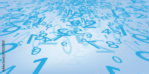 Blue studio room. Limbo light background. Minimal wall scene. Showcase, promotion display number blue with eps10