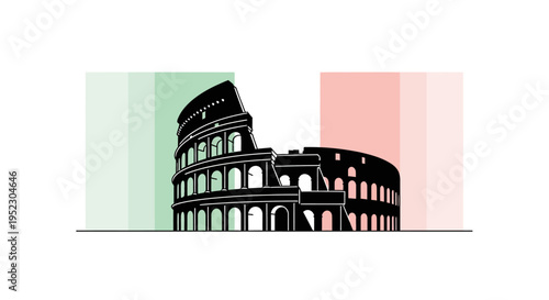 Colosseum Ancient Roman Architecture Landmark.