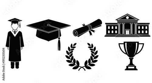 Graduate receives diploma and trophy outside university building with laurel wreath