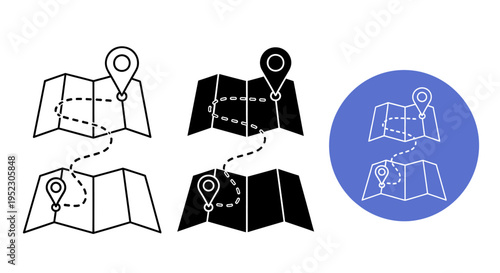 Dynamic winding road illustration with a prominent location pin, symbolizing swift navigation, journey progress, and precise destination tracking