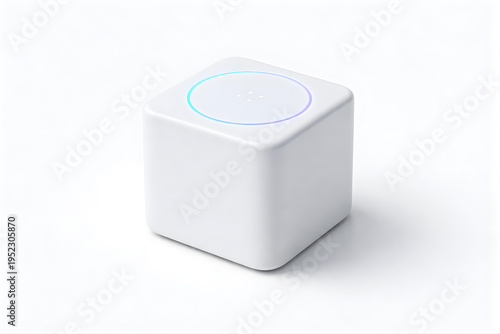 Wallpaper Mural Minimal Futuristic AI Voice Assistant Cube on White Background Torontodigital.ca
