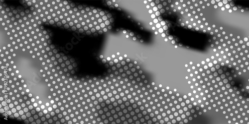 Fashionable digital dark camouflage pattern. Stylish military print for fabric, seamless monochrome background. Urban camo halftone dots black texture. Vector textile graphics
