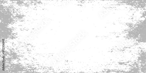 An aged grey stone wall texture features a rough grunge pattern and dusty surface paint, creating a blank vintage backdrop with space for text and an old film effect