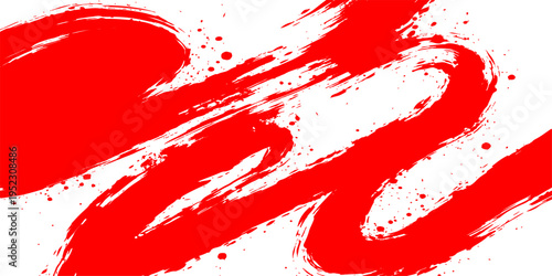 Photos Vibrant red ink splat and watercolor splashes create a grunge paint texture with