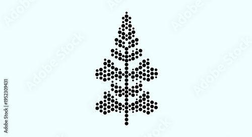 An abstract floral-inspired tree illustration, meticulously crafted with a unique dot pattern, evoking natural beauty and organic design, perfect for modern graphic projects and digital art