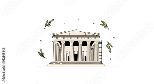 Illustration of a Classic Building Facade.