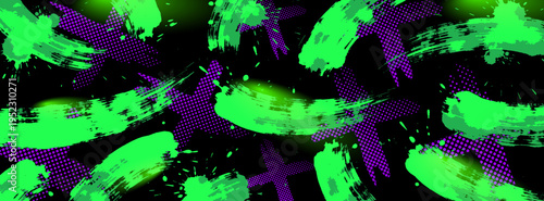 Abstract graffiti background with scribbles and brushes hand-drawn style. Dynamic brush burst splatters wallpaper for prints, banners, and textiles in vector format.	