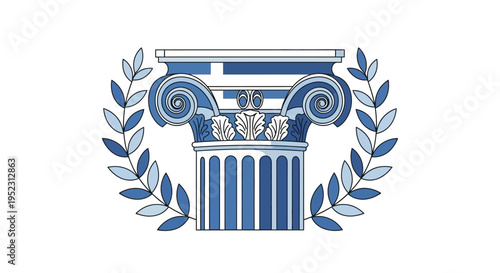 Ionic Column Capital Architecture Detail.