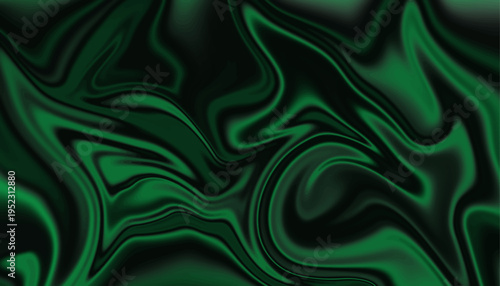 Foto Luxury dark green fluid art texture with elegant wavy silk pattern