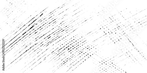Black grunge texture with diagonal scratches on white background vector graphic design element