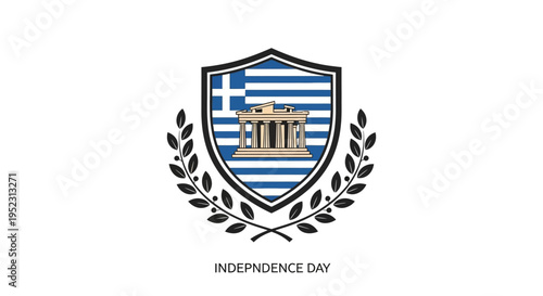 Greek Independence Day Celebration Emblem.