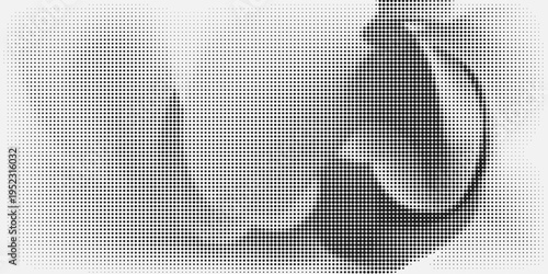 Grunge halftone gradient background. Faded grit noise texture. White and black sand wallpaper. Retro pixelated backdrop. Anime or manga style comic overlay. Vector graphic design textured template