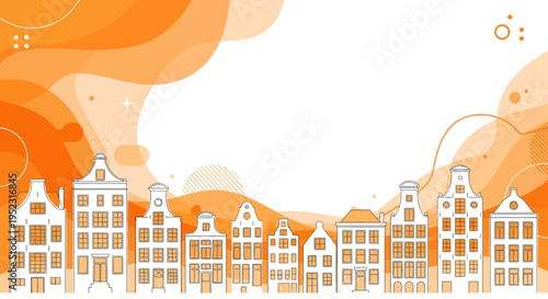 Row of houses in cityscape architecture.