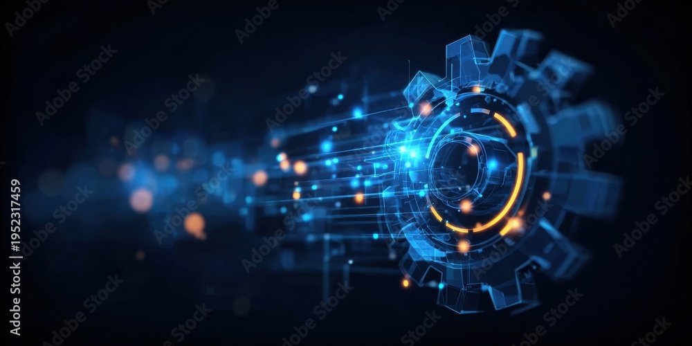 Fototapeta premium The intelligence of a modern software system creates a solution where technology meets innovation inside a massive machine.