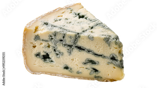 Foto Delicious wedge of gourmet blue cheese, rich and creamy with distinctive mold ve