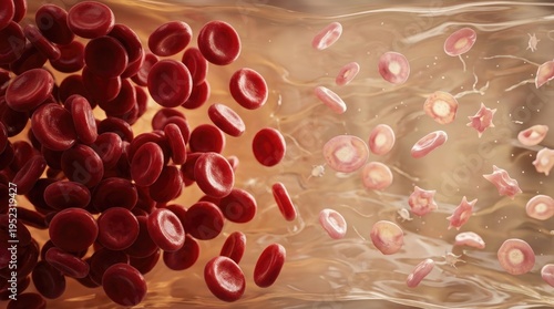 Healthy red blood cells versus pale, misshapen erythrocytes, depicting microcytic hypochromic iron deficiency anemia, a crucial blood disorder with significant health impacts