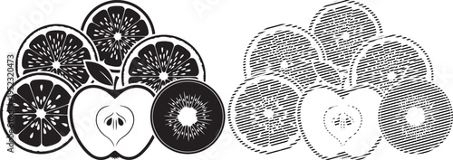 Comparison of sliced apples and pears showcasing their internal structures and textures