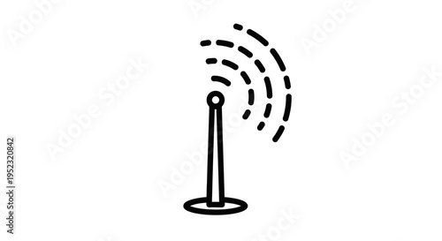 Simple black antenna icon signal.