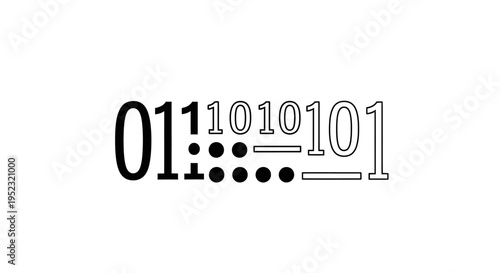 Binary code symbol with numbers.
