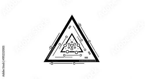 Triangle shaped engineering blueprint design.