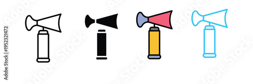 oud Air Horn Icon for Sports Events, Warning Signals, and Safety Alerts. Symbol Vector Illustration.