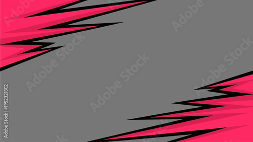 Abstract Geometric Background with Sharp Pink Lightning Elements on a Gray Canvas