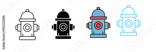 Fire Hydrant Icon for Emergency Firefighting, City Infrastructure, and Public Safety Equipment. Symbol Vector Illustration.