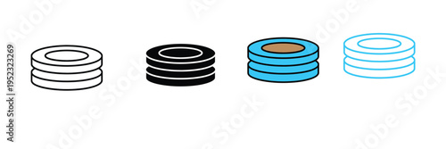 Protective Hand Gloves Icon for Kitchen Oven Mitt, Safety Work Wear, and Winter Clothing. Symbol Vector Illustration.