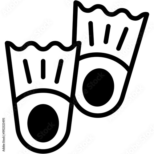 Snorkeling and Underwater Diving Equipment Vector Icon