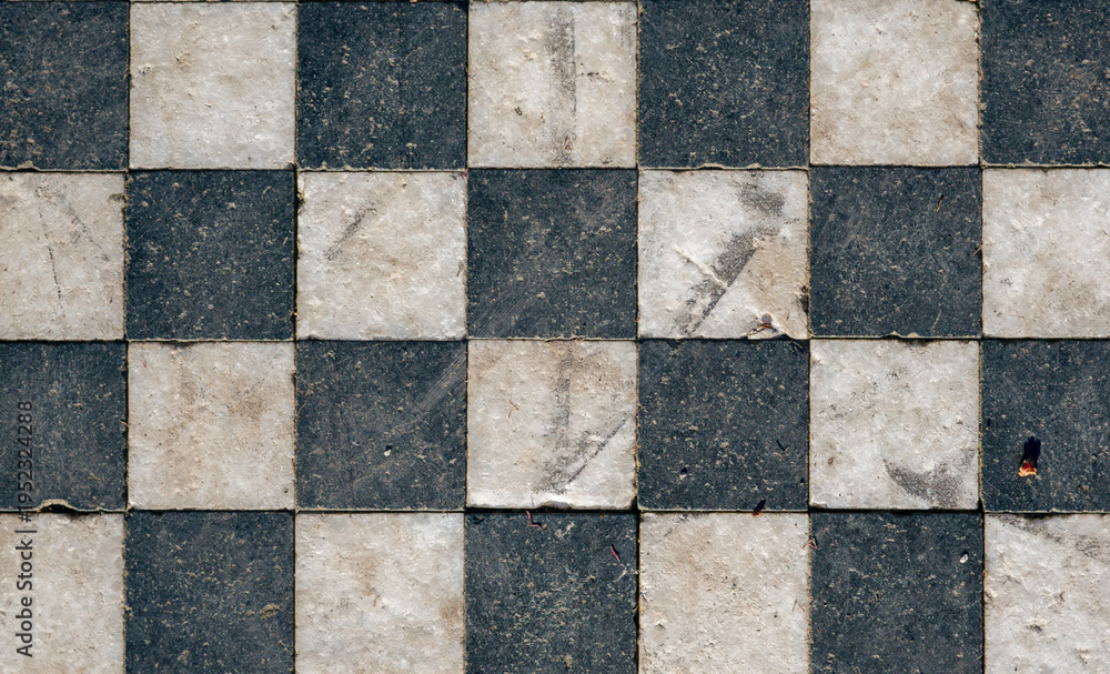 Fototapeta premium black and white ceramic tiles texture background
